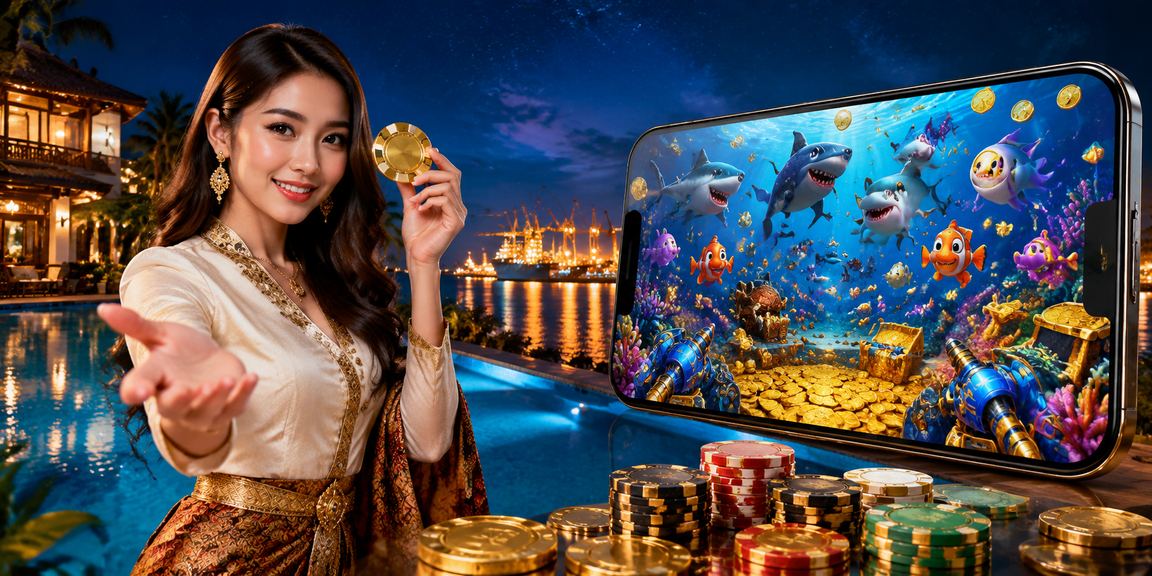 Permainan menangkap ikan dalam talian dengan gaya Melayu tradisional yang berwarna-warni